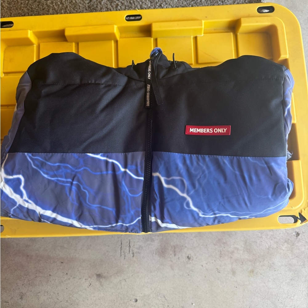 Members Only Black and Blue Lightning Jacket